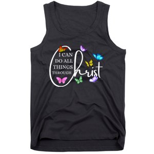 All Things Through Christ Faith Based Christian Graphic Tank Top