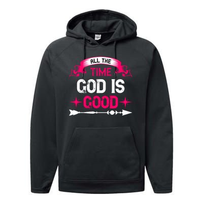 All The Time God Is Good Performance Fleece Hoodie