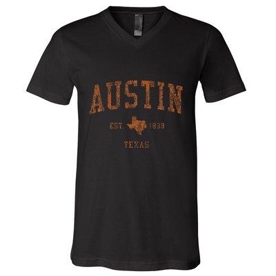 Austin Texas Tx Vintage Athletic Sports V-Neck T-Shirt
