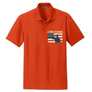 A Time To Honor American Hereos Memorial Day Cute Gift Dry Zone Grid Polo