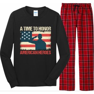 A Time To Honor American Hereos Memorial Day Cute Gift Long Sleeve Pajama Set