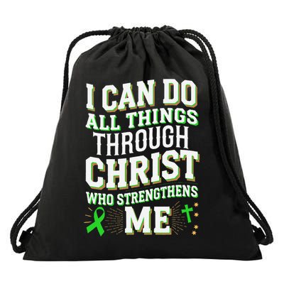 All Things Through Christ Spinal Cord Injury Awareness Drawstring Bag
