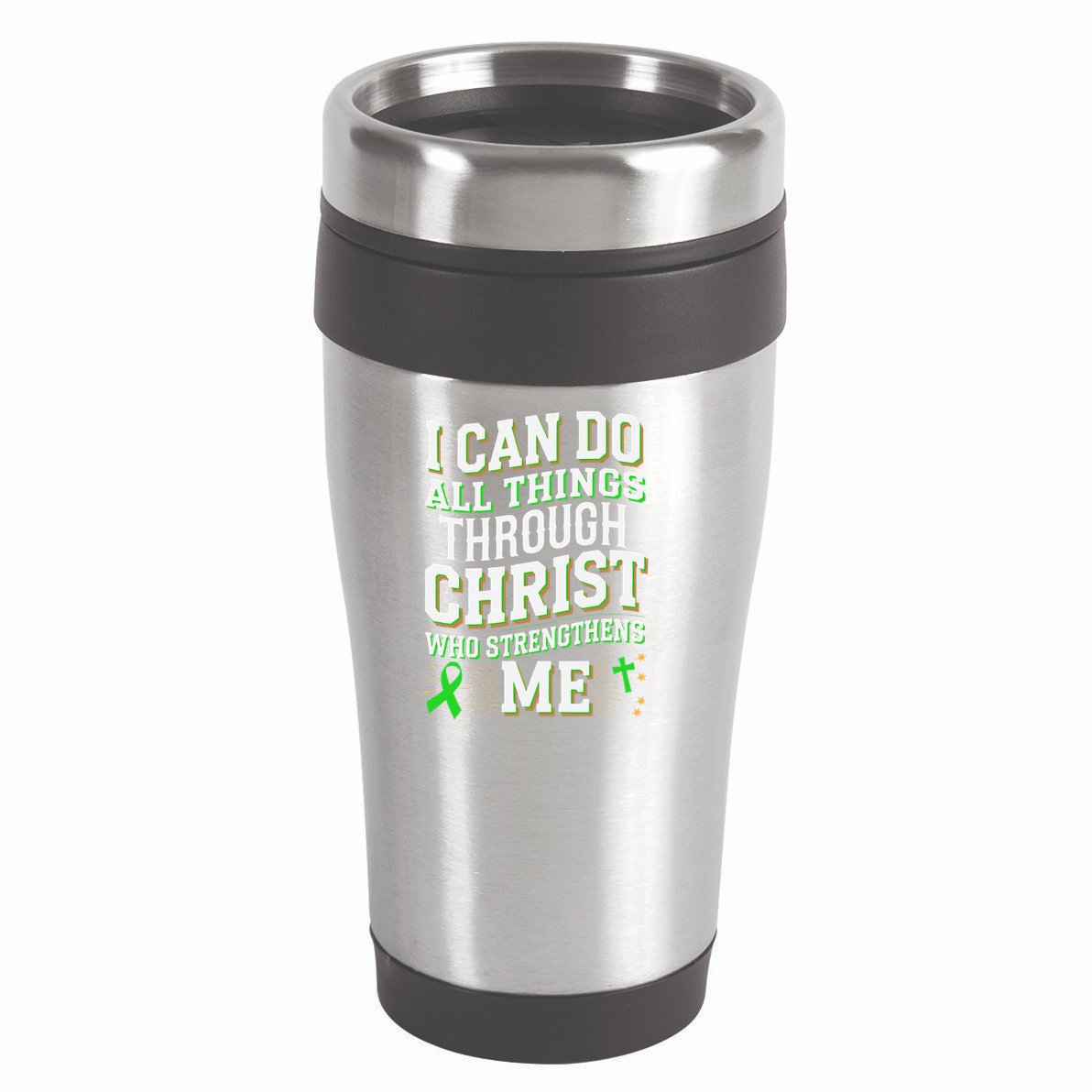 All Things Through Christ Spinal Cord Injury Awareness 16oz Travel Tumbler