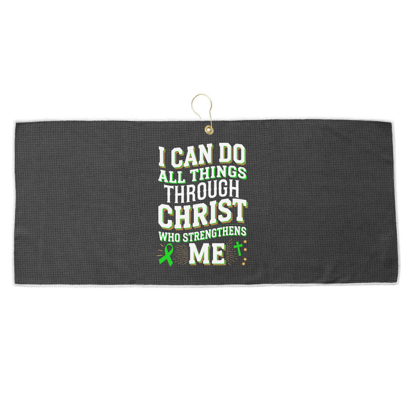 All Things Through Christ Spinal Cord Injury Awareness Large Microfiber Waffle Golf Towel