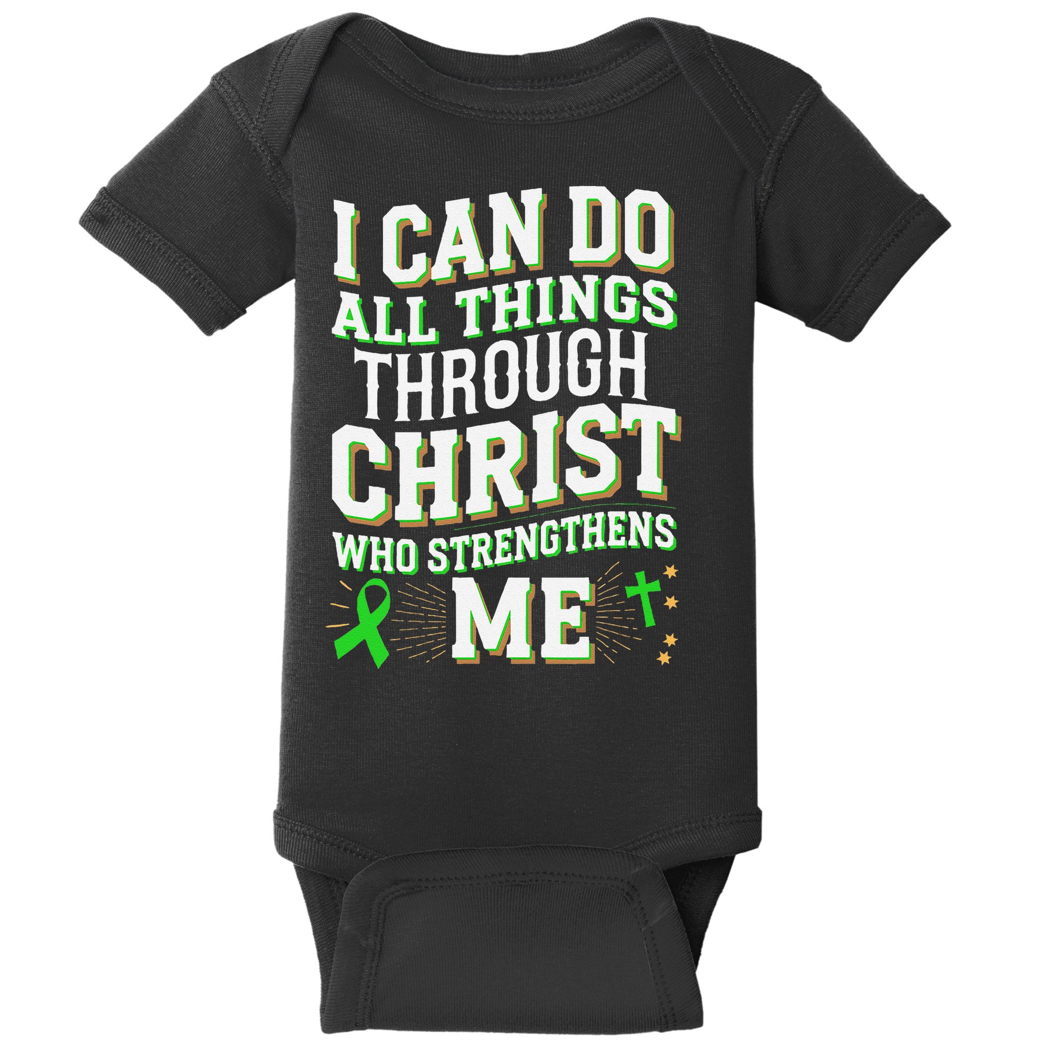 All Things Through Christ Spinal Cord Injury Awareness Baby Bodysuit