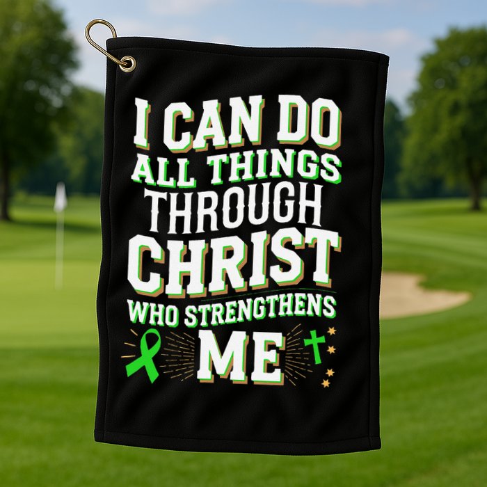 All Things Through Christ Spinal Cord Injury Awareness Golf Towel