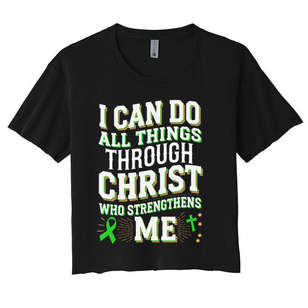 All Things Through Christ Spinal Cord Injury Awareness Crop Top