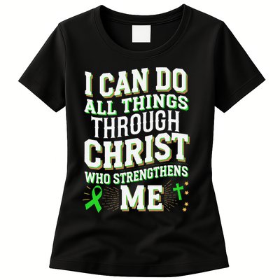 All Things Through Christ Spinal Cord Injury Awareness Womens T-Shirt