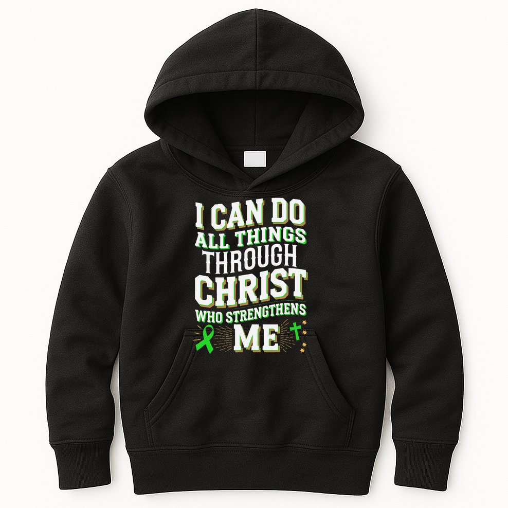 All Things Through Christ Spinal Cord Injury Awareness Kids Hoodie