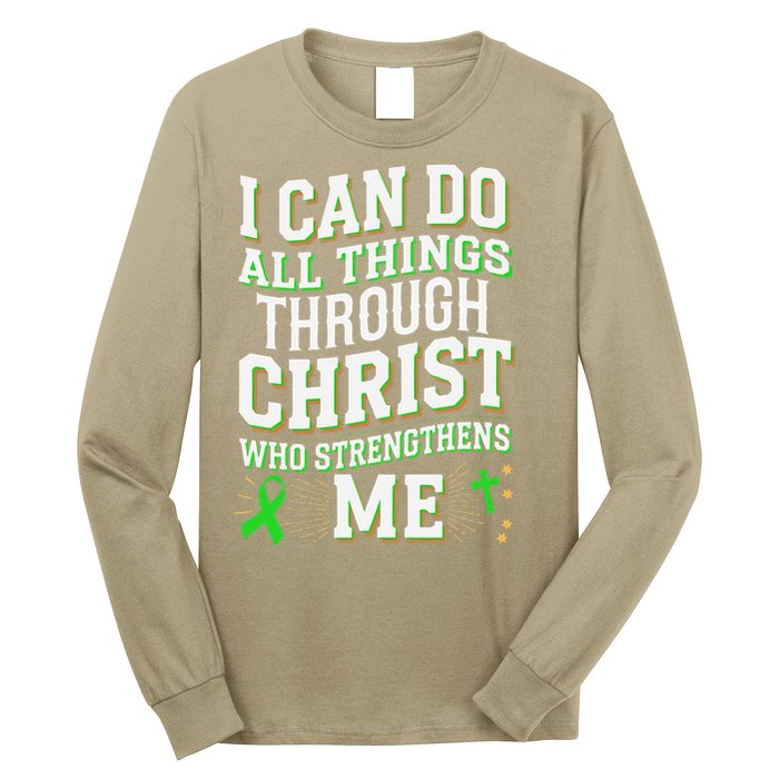 All Things Through Christ Spinal Cord Injury Awareness Long Sleeve Shirt