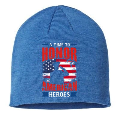 A Time To Honor American Heros Gift Memorial Day Cool Gift Sustainable Beanie