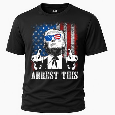 Arrest This Trump 2024 Us American Flag Cooling Performance Crew T-Shirt