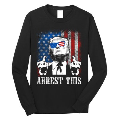 Arrest This Trump 2024 Us American Flag Long Sleeve Shirt