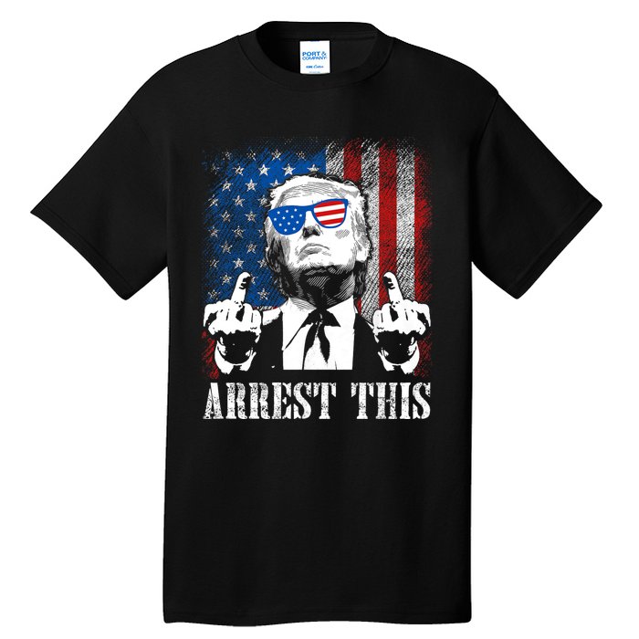 Arrest This Trump 2024 Us American Flag Tall T-Shirt