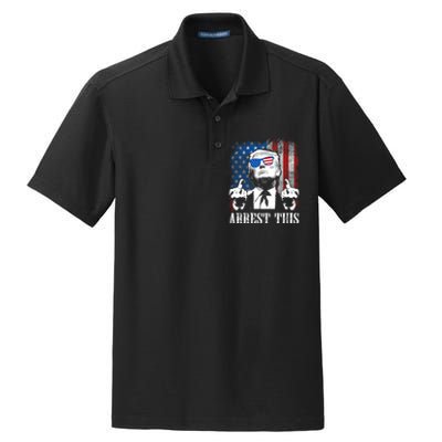 Arrest This Trump 2024 Us American Flag Dry Zone Grid Polo