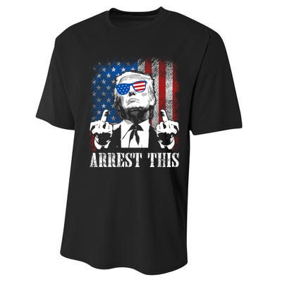 Arrest This Trump 2024 Us American Flag Performance Sprint T-Shirt