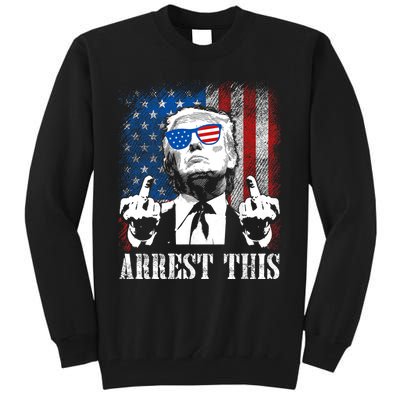 Arrest This Trump 2024 Us American Flag Tall Sweatshirt