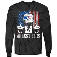 Arrest This Trump 2024 Us American Flag Tie-Dye Long Sleeve Shirt