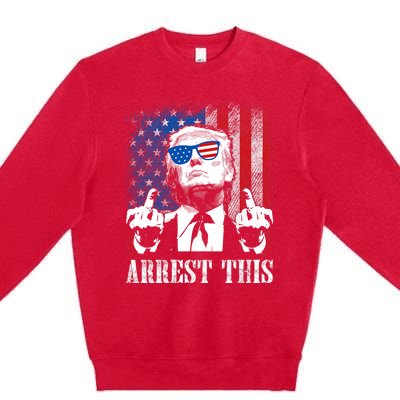 Arrest This Trump 2024 Us American Flag Premium Crewneck Sweatshirt