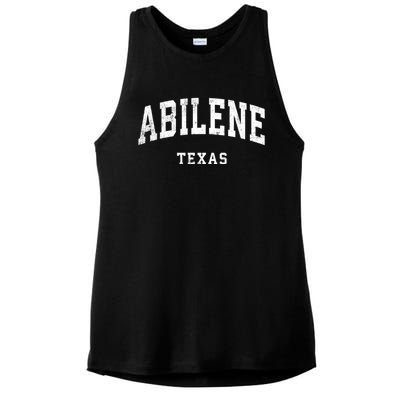 Abilene Texas Tx Vintage Athletic Sports Design Ladies PosiCharge Tri-Blend Wicking Tank