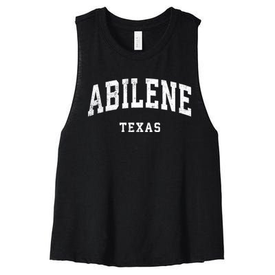 Abilene Texas Tx Vintage Athletic Sports Design Women's Racerback Cropped Tank