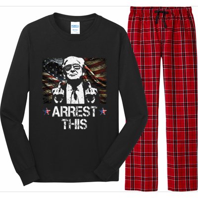 Arrest This Trump Middle Fingers Pro Trump 2024 Long Sleeve Pajama Set