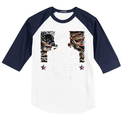 Arrest This Trump Middle Fingers Pro Trump 2024 Baseball Sleeve Shirt