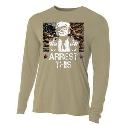 Arrest This Trump Middle Fingers Pro Trump 2024 Cooling Performance Long Sleeve Crew