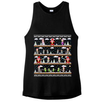Attack of Christmas Gamer Ugly Christmas Sweater Ladies PosiCharge Tri-Blend Wicking Tank