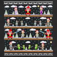 Attack of Christmas Gamer Ugly Christmas Sweater 7 Panel Mesh Trucker Snapback Hat