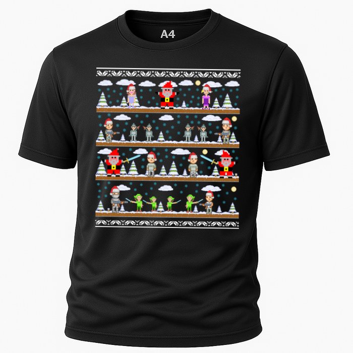 Attack of Christmas Gamer Ugly Christmas Sweater Cooling Performance Crew T-Shirt