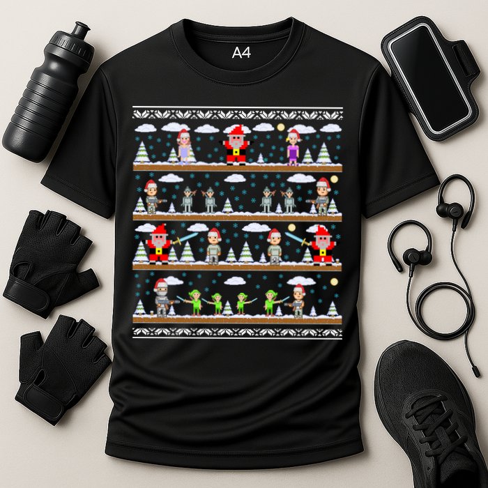 Attack of Christmas Gamer Ugly Christmas Sweater Cooling Performance Crew T-Shirt