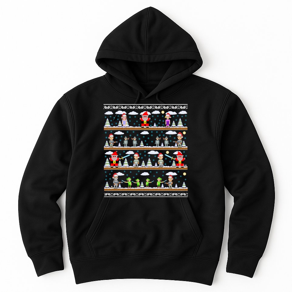 Attack of Christmas Gamer Ugly Christmas Sweater Hoodie