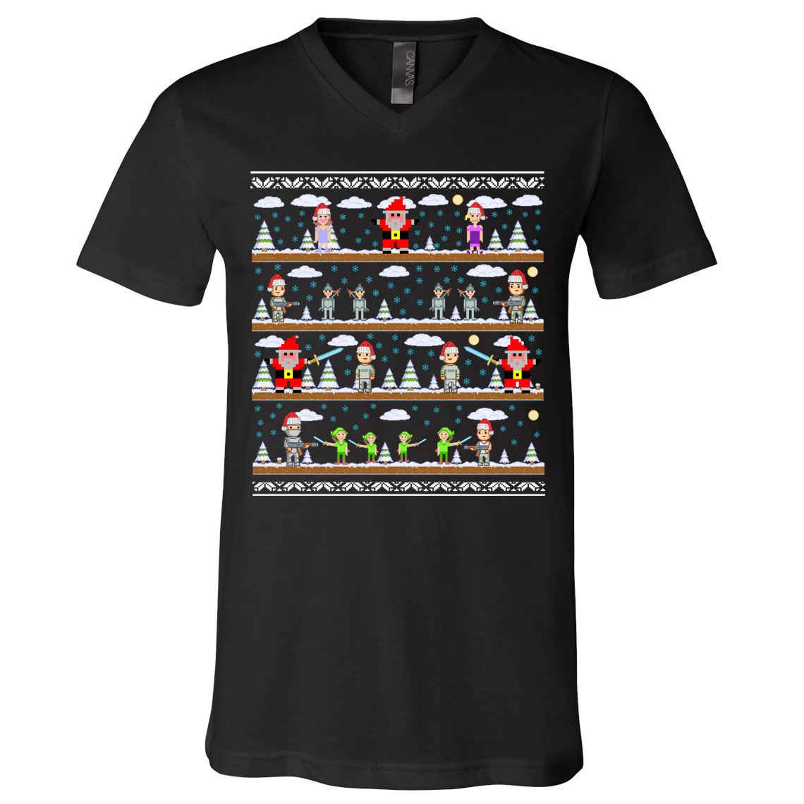 Attack of Christmas Gamer Ugly Christmas Sweater V-Neck T-Shirt