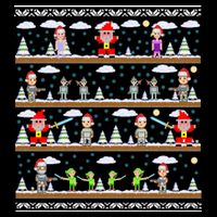 Attack of Christmas Gamer Ugly Christmas Sweater Drawstring Bag