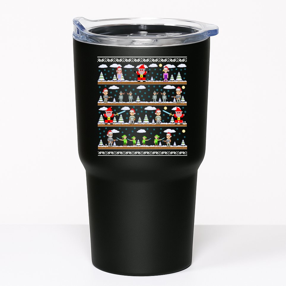 Attack of Christmas Gamer Ugly Christmas Sweater Tumbler