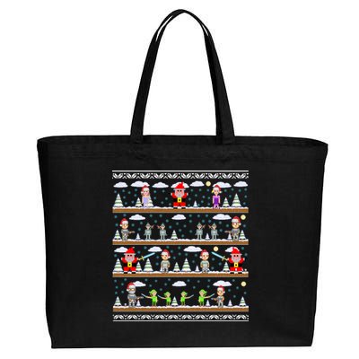 Attack of Christmas Gamer Ugly Christmas Sweater Cotton Canvas Jumbo Tote