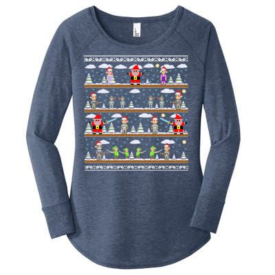 Attack of Christmas Gamer Ugly Christmas Sweater Women's Perfect Tri Tunic Long Sleeve Shirt