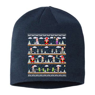 Attack of Christmas Gamer Ugly Christmas Sweater Sustainable Beanie