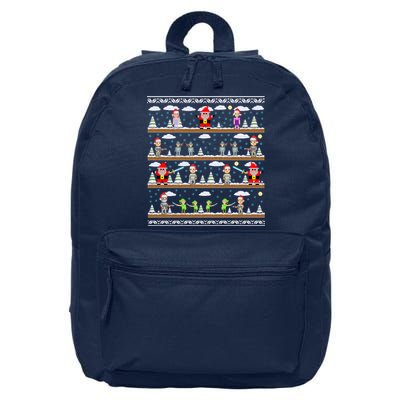 Attack of Christmas Gamer Ugly Christmas Sweater 16 in Basic Backpack