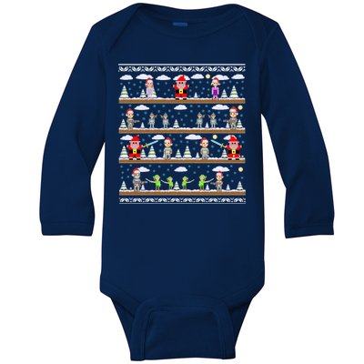 Attack of Christmas Gamer Ugly Christmas Sweater Baby Long Sleeve Bodysuit