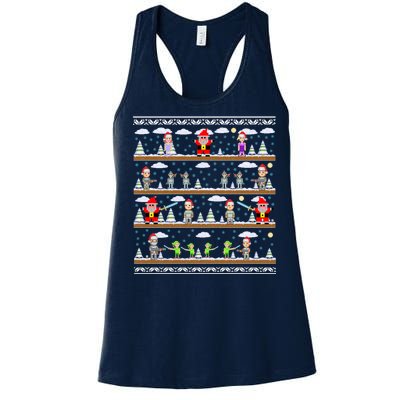 Attack of Christmas Gamer Ugly Christmas Sweater Women's Racerback Tank