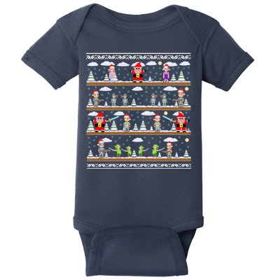 Attack of Christmas Gamer Ugly Christmas Sweater Baby Bodysuit