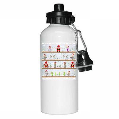 Attack of Christmas Gamer Ugly Christmas Sweater Aluminum Water Bottle