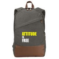 Attitude Is Free Cotton Canvas Backpack