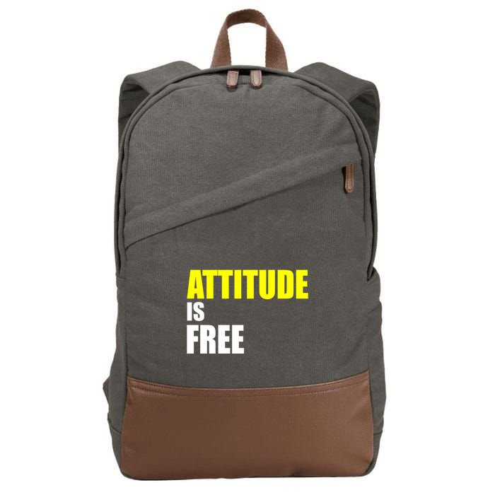Attitude Is Free Cotton Canvas Backpack