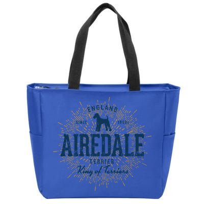 Airedale Terrier Vintage Airedale Gift Zip Tote Bag
