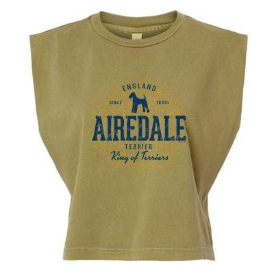 Airedale Terrier Vintage Airedale Gift Garment-Dyed Women's Muscle Tee