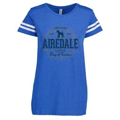 Airedale Terrier Vintage Airedale Gift Enza Ladies Jersey Football T-Shirt