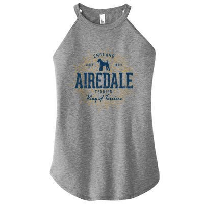 Airedale Terrier Vintage Airedale Gift Women's Perfect Tri Rocker Tank